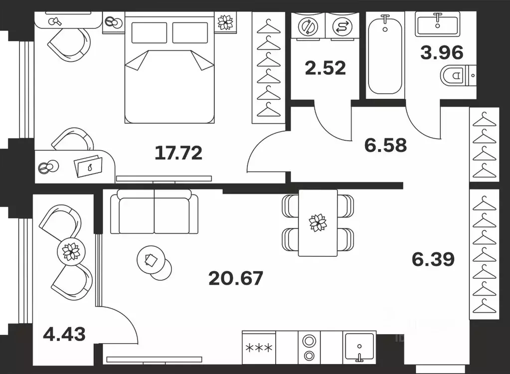 1-к кв. Тульская область, Тула ул. Болотникова, 4 (62.27 м) - Фото 1