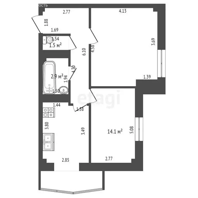 2-комнатная квартира: Абакан, улица Стофато, 12А (56.4 м) - Фото 0