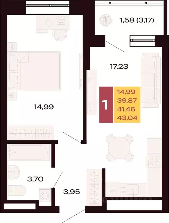 1-к кв. Свердловская область, Екатеринбург Юго-Западный жилрайон, ... - Фото 1