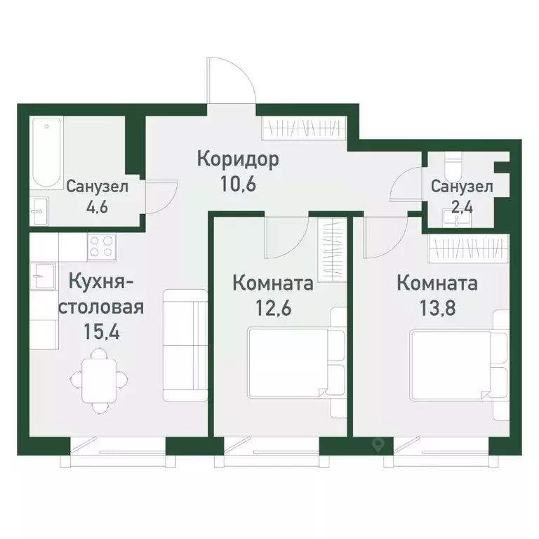 2-к кв. Челябинская область, Челябинский городской округ, пос. ... - Фото 0