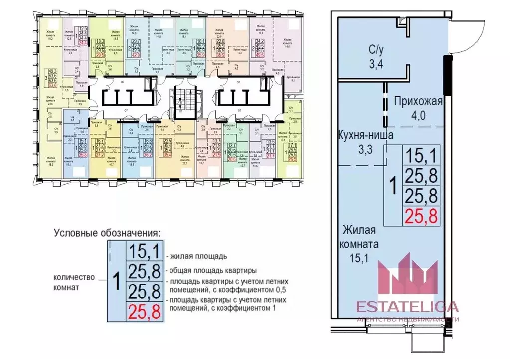 1-к кв. Москва Новоостаповская ул., 20 (25.8 м) - Фото 0