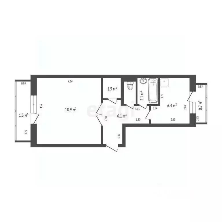 1-к кв. Красноярский край, Красноярск ул. Шевченко, 80А (38.5 м) - Фото 2