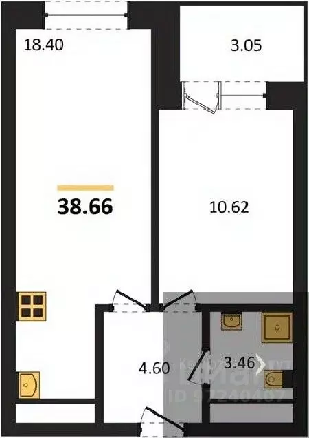 1-к кв. Воронежская область, Воронеж Транспортная ул., 58 (38.66 м) - Фото 0