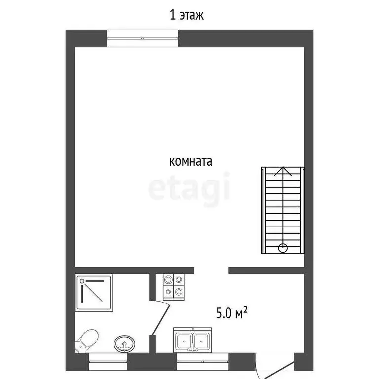 1-комнатная квартира: Ялта, улица Руданского, 4 (18.9 м) - Фото 0