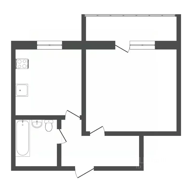 1-к кв. Пермский край, Пермь Красногвардейская ул., 2 (35.7 м) - Фото 1