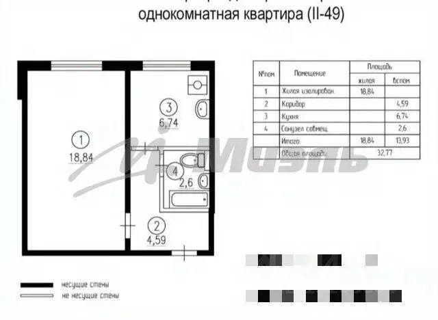 1-к кв. Москва ул. Бутлерова, 10 (32.6 м) - Фото 2