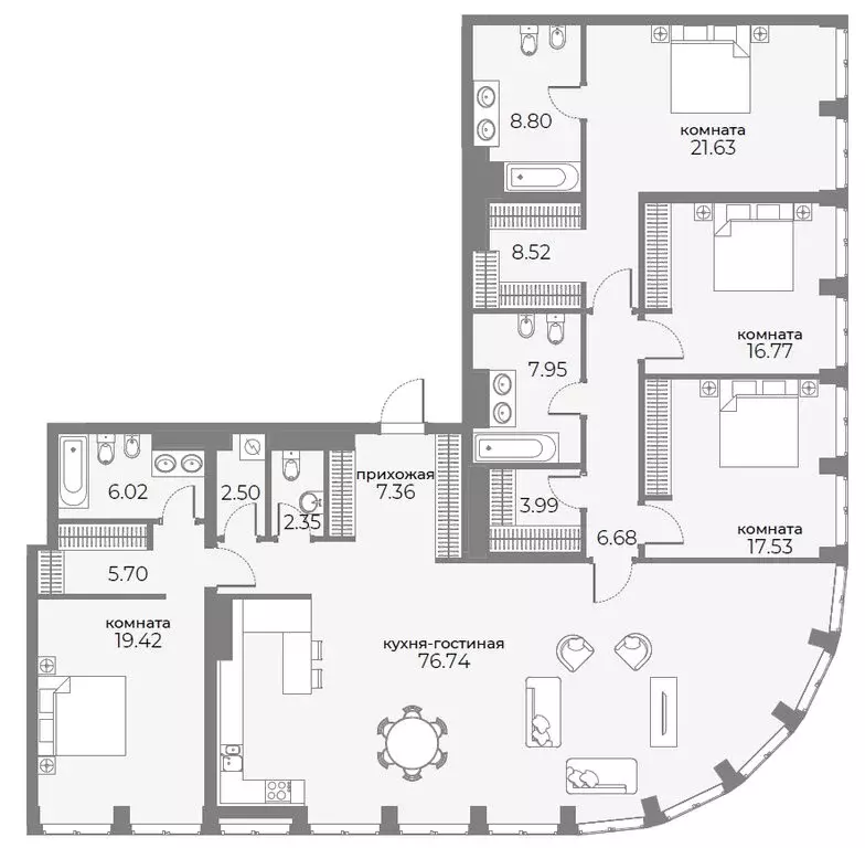 5-комнатная квартира: Москва, Дружинниковская улица, 15А (216.5 м) - Фото 1