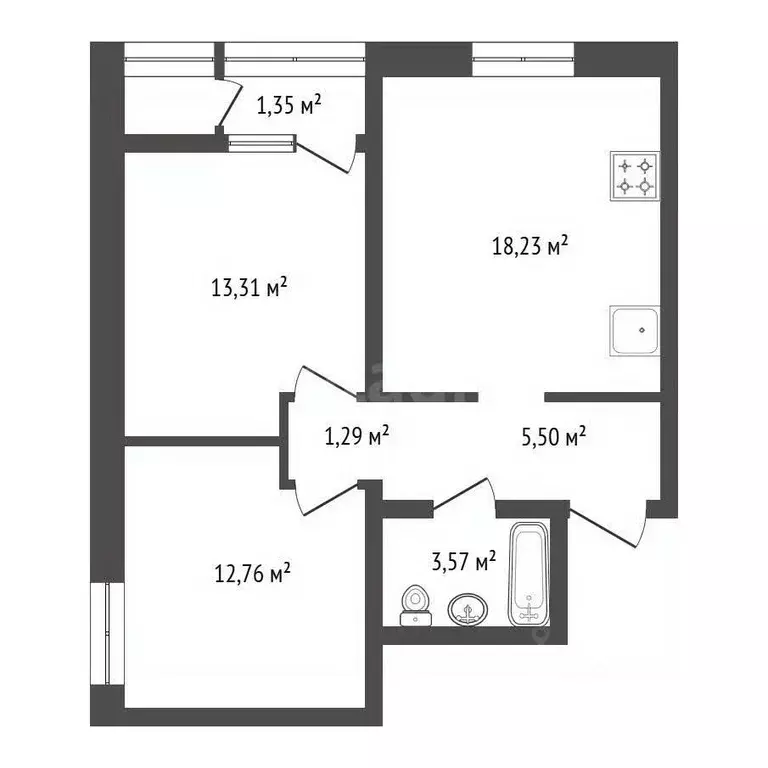 2-к кв. Башкортостан, Уфа ул. Даяна Мурзина, 7 (54.7 м) - Фото 2