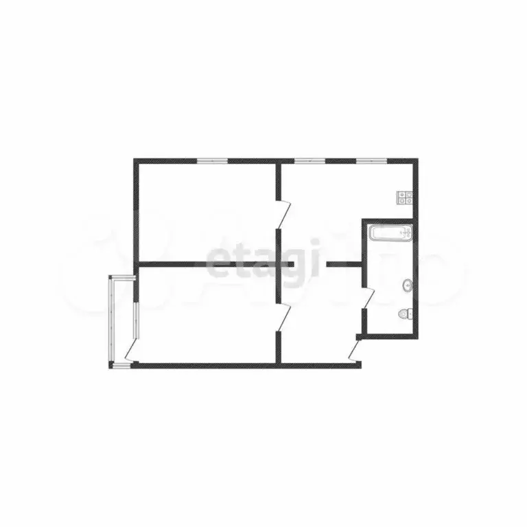 4-к. квартира, 61,3 м, 2/5 эт. - Фото 0
