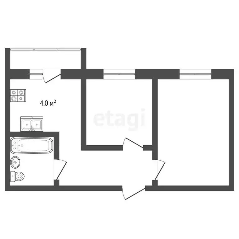 2-комнатная квартира: Тюмень, Минская улица, 3Б (39.1 м) - Фото 1