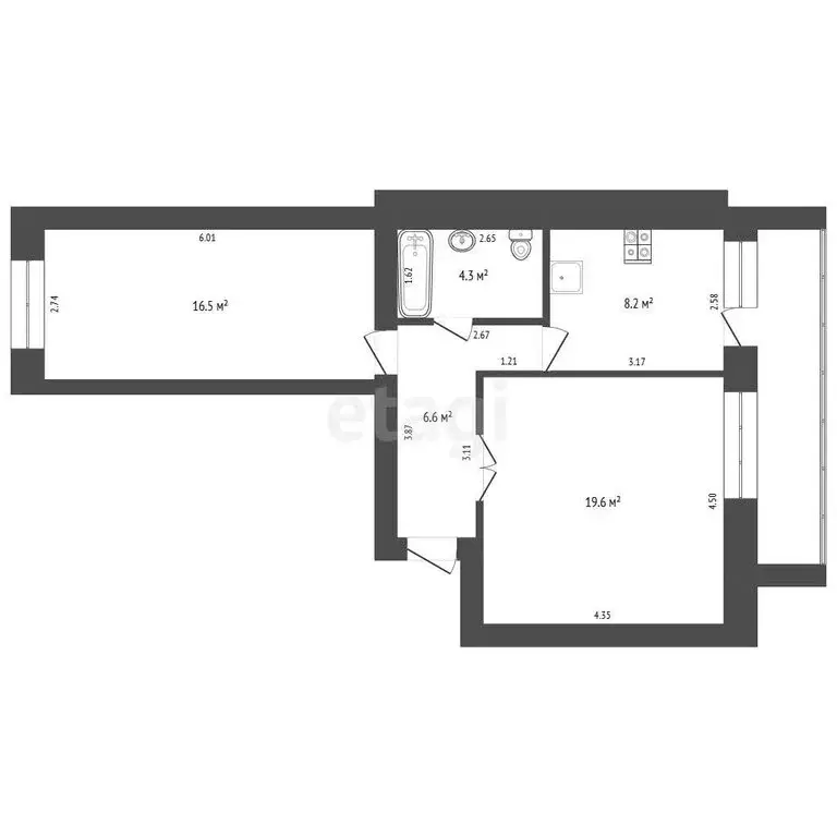 2-комнатная квартира: Серпухов, улица Захаркина, 5Г (55.2 м) - Фото 0