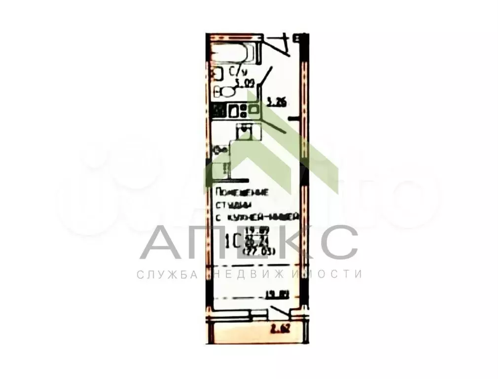 Квартира-студия, 27 м, 6/27 эт. - Фото 0