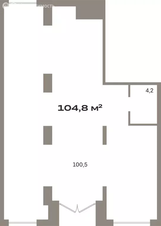 Помещение свободного назначения (104.8 м) - Фото 1