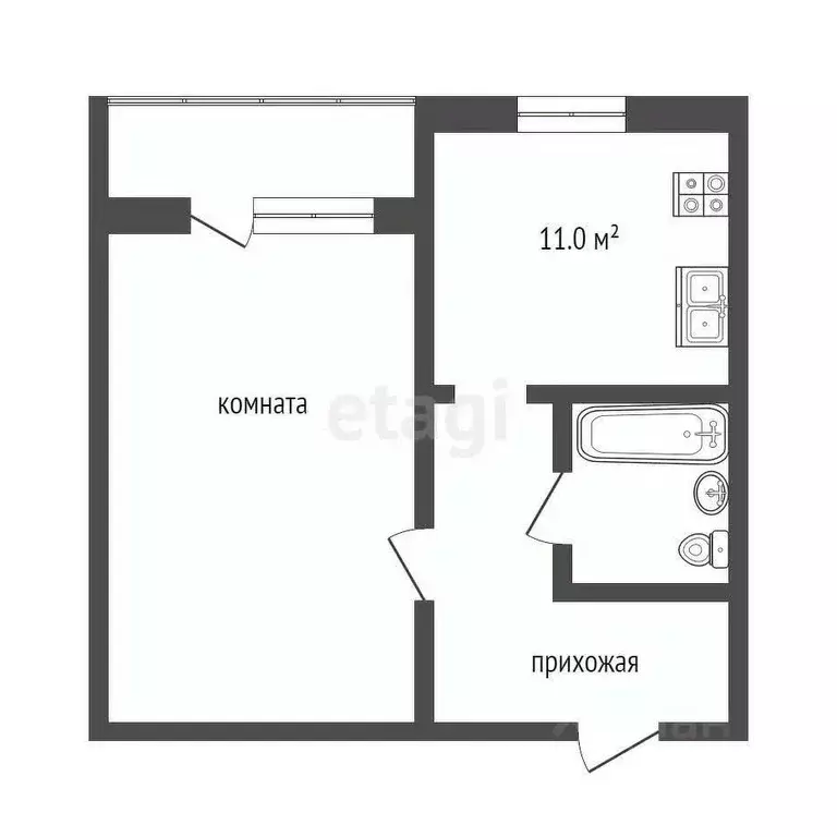 1-к кв. Владимирская область, Муром ул. 1-я Новослободская, 3 (36.4 м) - Фото 1