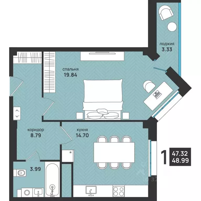 2-к кв. Архангельская область, Архангельск ул. Свободы, 16 (48.99 м) - Фото 1