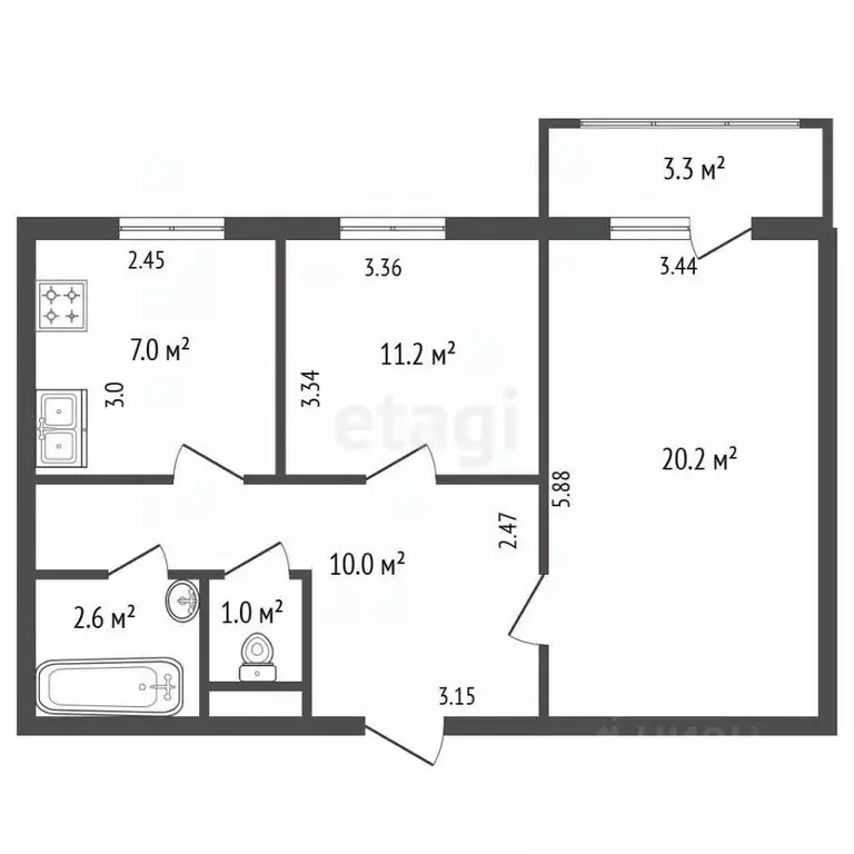 Комната Санкт-Петербург Граничная ул., 21 (20.2 м) - Фото 1