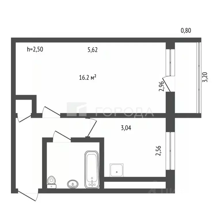 1-к кв. Кемеровская область, Новокузнецк ул. Челюскина, 48 (30.7 м) - Фото 1
