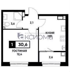 1-комнатная квартира: Ставрополь, улица Николая Голодникова, 7 (30.6 ... - Фото 0