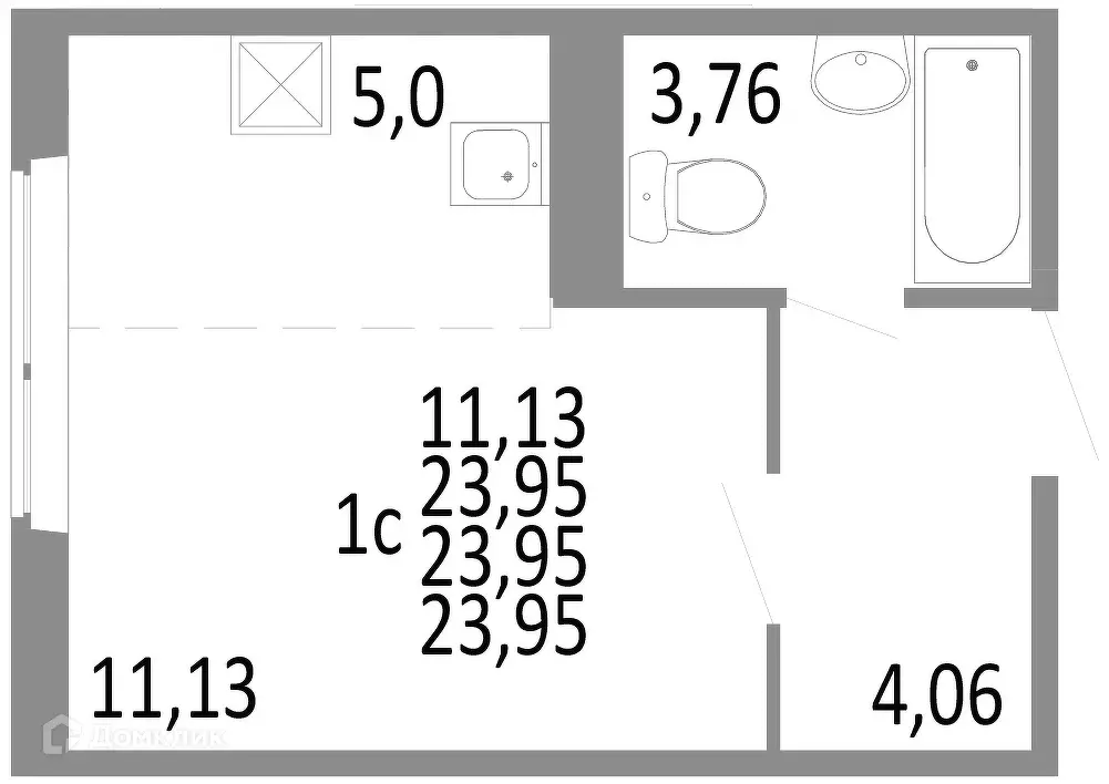 Продаётся квартира-студия, 23.95 м - Фото 0