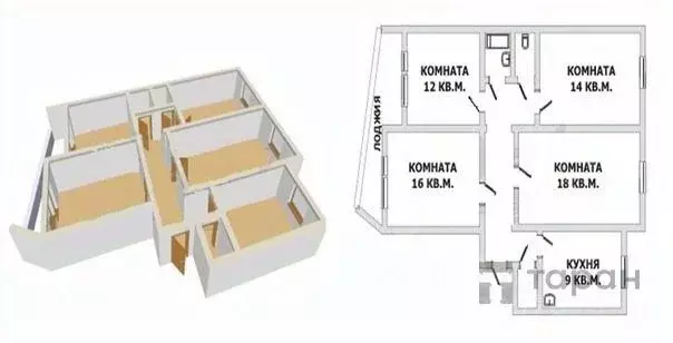 4-к кв. Челябинская область, Челябинск Корабельная ул., 10 (83.0 м) - Фото 1