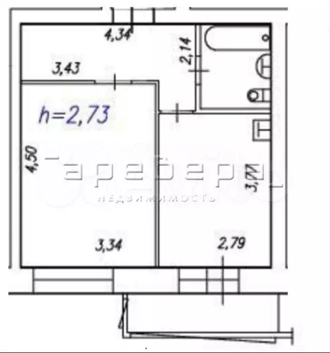 1-к. квартира, 35,7 м, 7/9 эт. - Фото 0