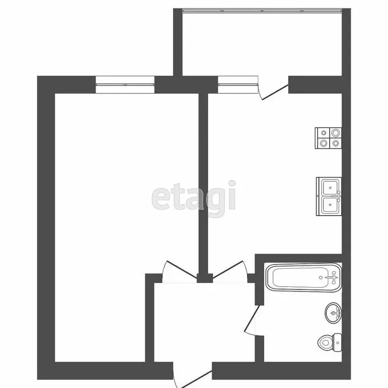 1-комнатная квартира: Тюмень, Солнечный проезд, 3 (39 м) - Фото 1
