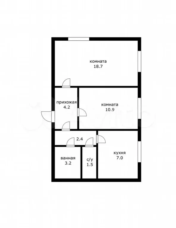 2-к. квартира, 48 м, 1/5 эт. - Фото 0