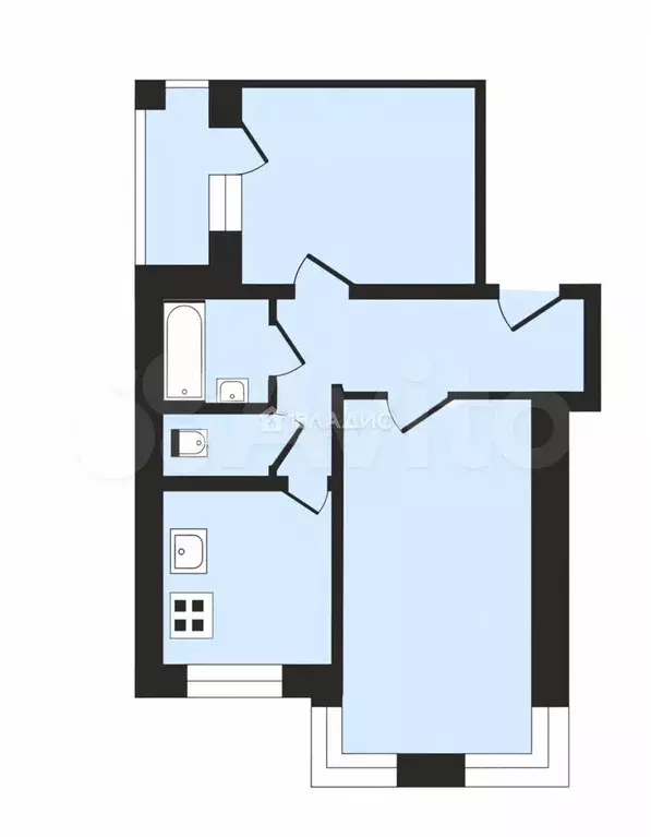 2-к. квартира, 52 м, 2/5 эт. - Фото 0