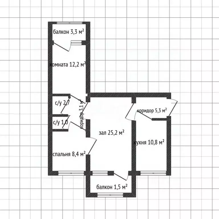 3-к кв. Адыгея, Майкоп ул. Михайлова, 2А (67.6 м) - Фото 2