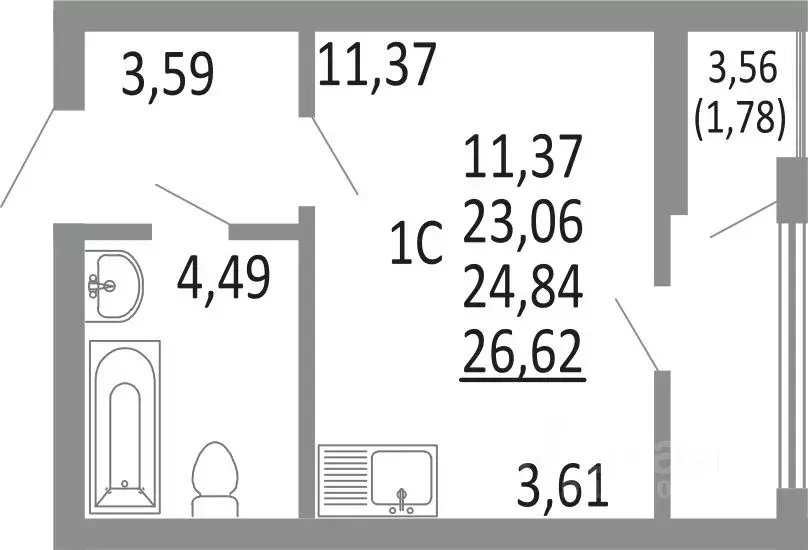 Студия Свердловская область, Екатеринбург Академический мкр, 14-й ... - Фото 0