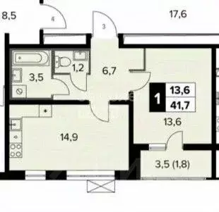 2-к кв. Московская область, Ленинский городской округ, пос. Битца ... - Фото 2