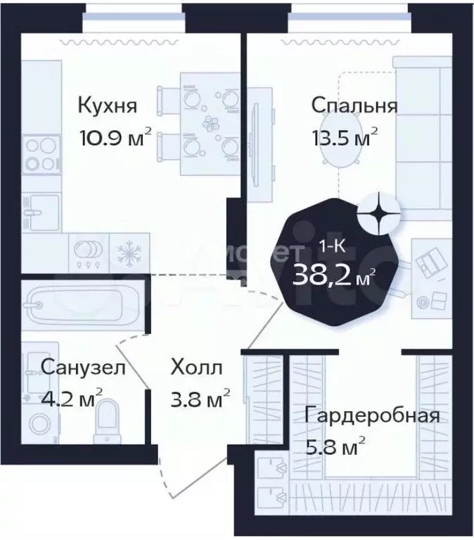 1-к кв. Тюменская область, Тюмень Новгородская ул., 22 (38.0 м) - Фото 1
