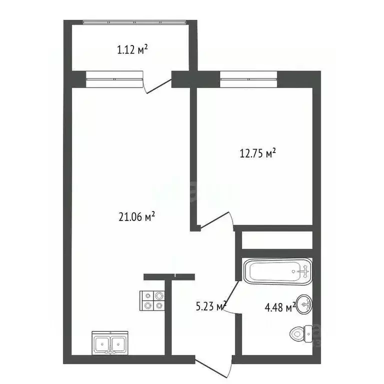 1-к кв. Тюменская область, Тюмень Одесская ул., 7к1 (43.6 м) - Фото 2