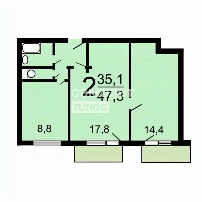 2-к кв. Москва Зарайская ул., 51К1 (48.0 м) - Фото 1