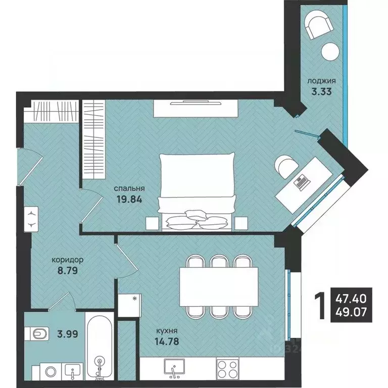 2-к кв. Архангельская область, Архангельск ул. Свободы, 16 (49.07 м) - Фото 2