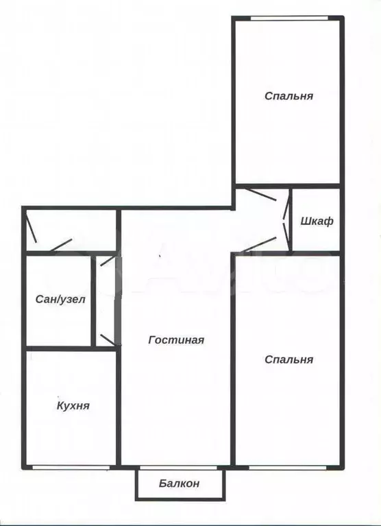 3-к. квартира, 59 м, 5/5 эт. - Фото 0