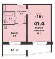 1-к. квартира, 41 м, 13/14 эт. - Фото 0