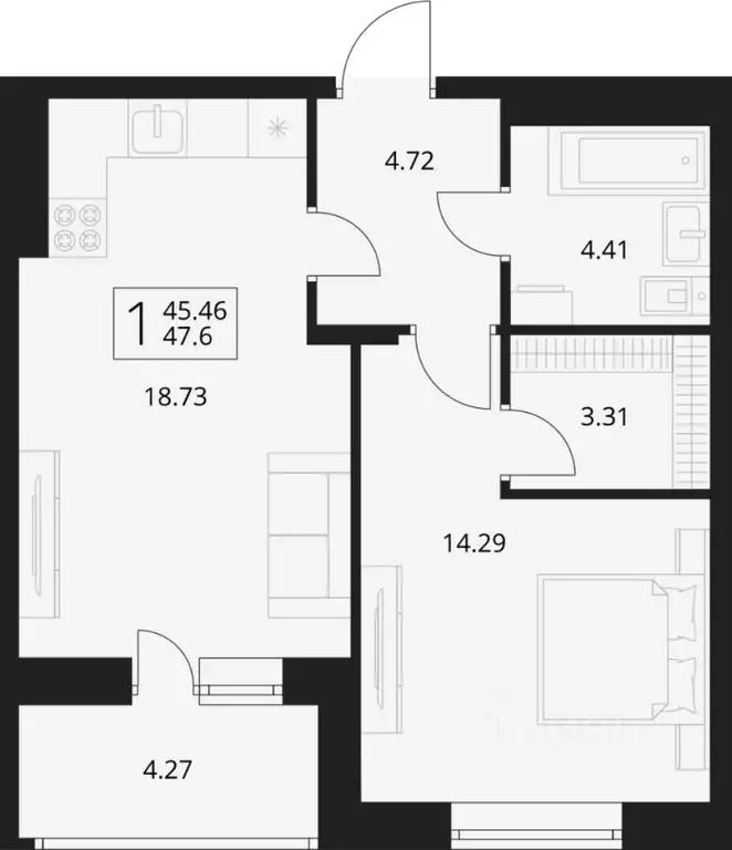 1-к кв. Брянская область, Брянский район, Снежское с/пос, пос. Путевка ... - Фото 1