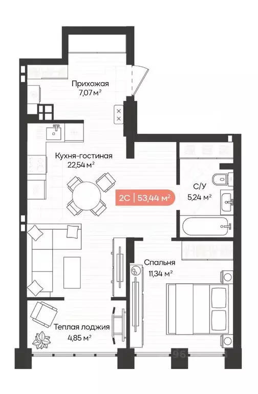 2-к кв. Новосибирская область, Новосибирск Ленинградская ул., 342 ... - Фото 0