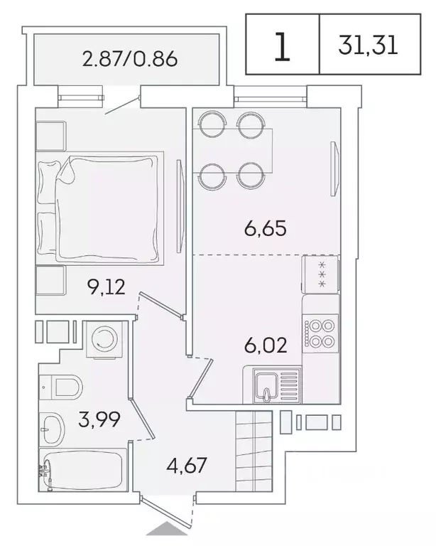 1-к кв. Ленинградская область, Мурино Всеволожский район, ул. ... - Фото 1