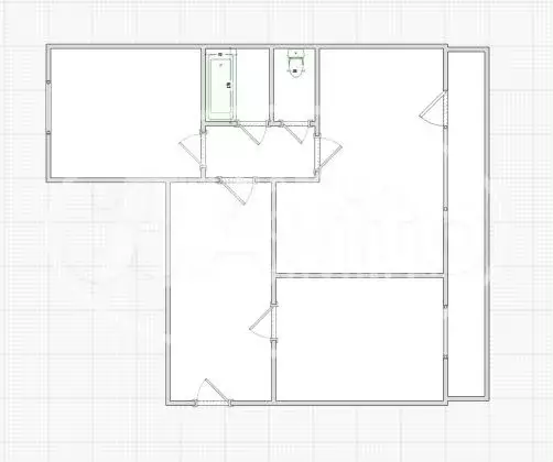 2-к. квартира, 49,1 м, 1/2 эт. - Фото 0