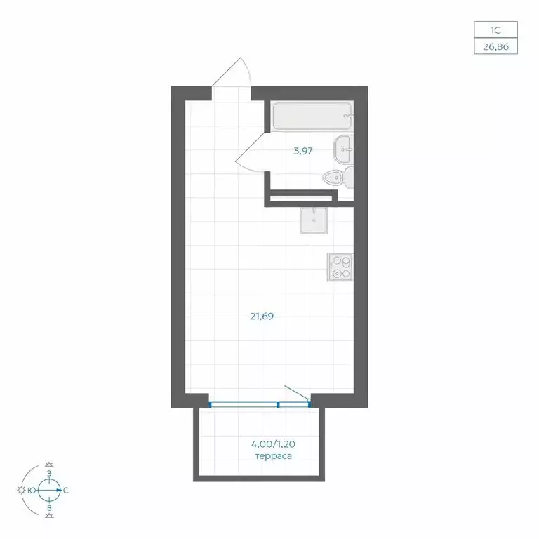 Квартира-студия: Челябинский городской округ, посёлок Пригородный, ... - Фото 1