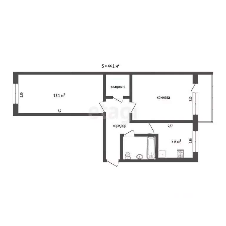 2-к кв. Камчатский край, Петропавловск-Камчатский Вилюйская ул., 115 ... - Фото 2