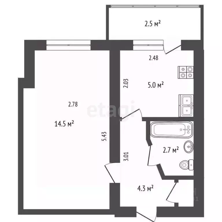 1-к кв. Ростовская область, Ростов-на-Дону 1-я Баррикадная ул., 17/1 ... - Фото 2