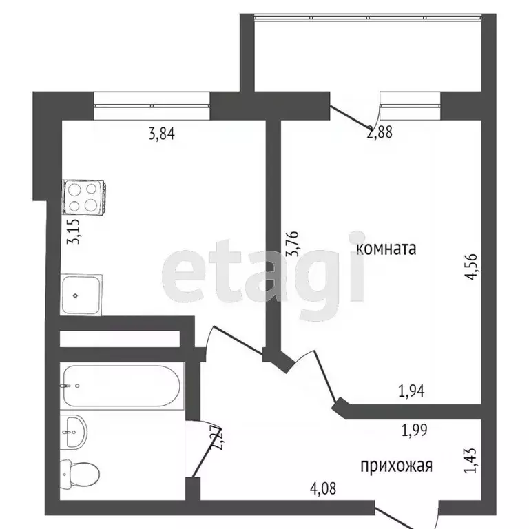 1-к кв. Тюменская область, Тюмень ул. Тимофея Чаркова, 81 (35.3 м) - Фото 2