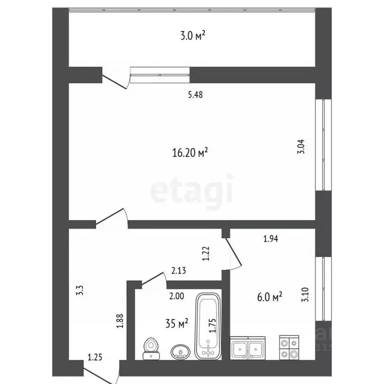 1-к кв. Чувашия, Чебоксары ул. 50 лет Октября, 3 (36.0 м) - Фото 2