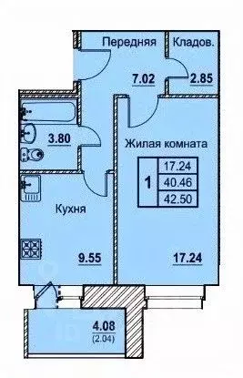 1-к кв. Орловская область, Орел ул. Космонавтов, 15 (42.5 м) - Фото 2
