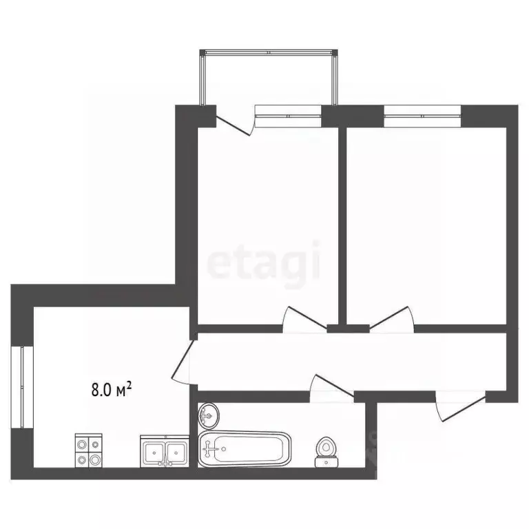 2-к кв. Пермский край, Чернушка Пионерская ул., 48Г (38.1 м) - Фото 2