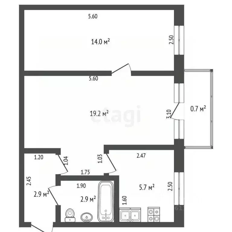 2-к кв. Мордовия, Саранск ул. Косарева, 82 (44.7 м) - Фото 0