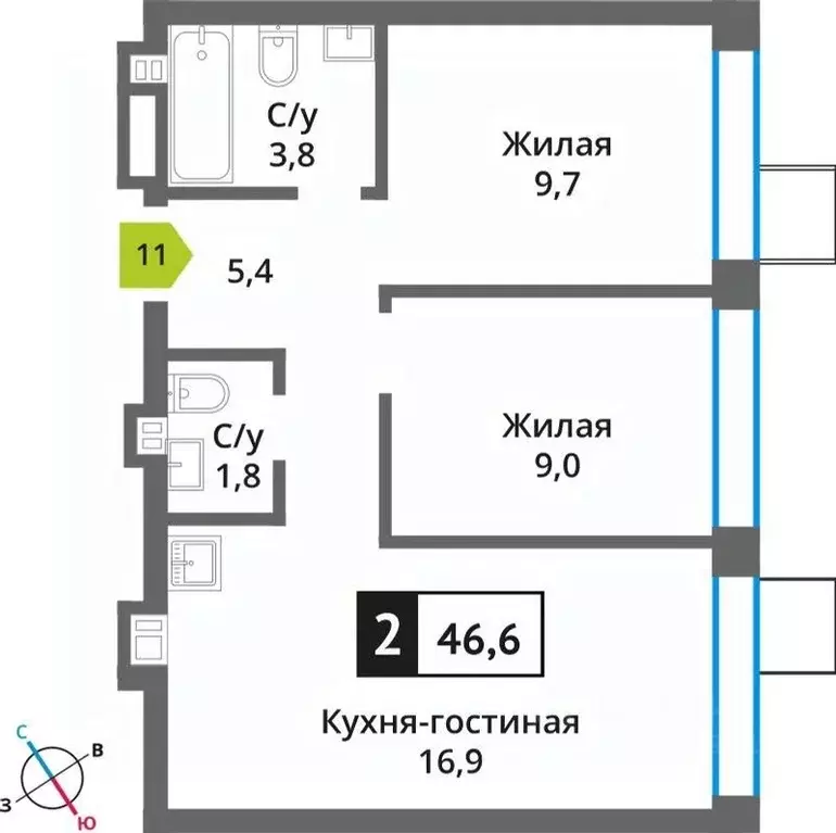 2-к кв. Московская область, Красногорск Опалиха мкр, Никольский ... - Фото 0